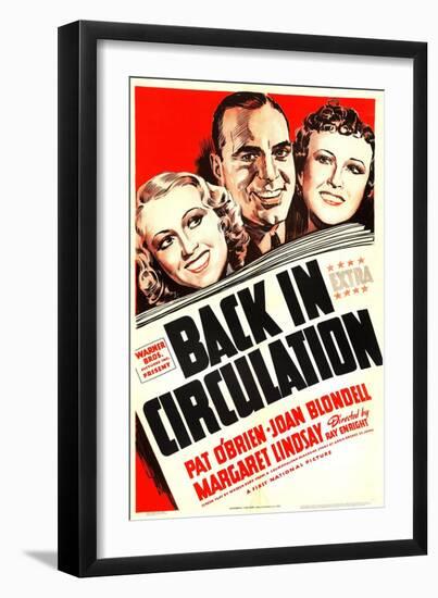 Back in Circulation, Joan Blondell, Pat O'Brien, Margaret Lindsay, 1937-null-Framed Art Print