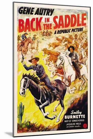 BACK IN THE SADDLE, from left: Gene Autry, Smiley Burnette, 1941.-null-Mounted Art Print