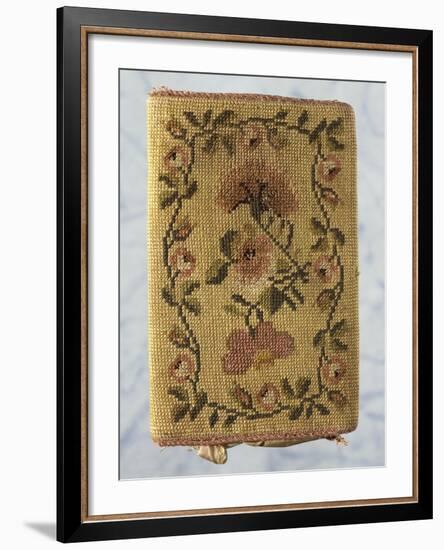 Back of Purse, Embroidered with Silk Small Stitch, with Floral Motifs-null-Framed Giclee Print