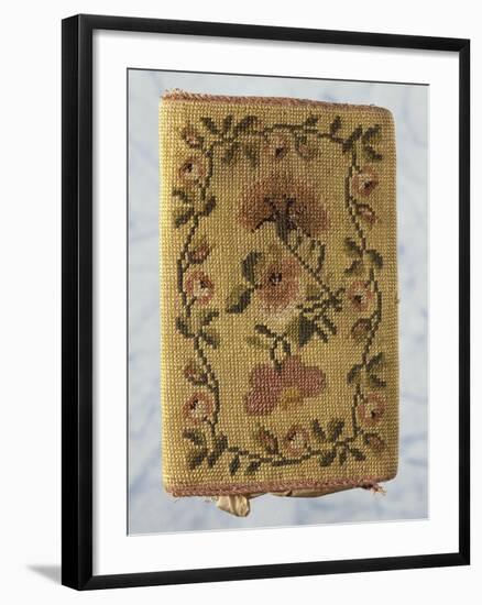 Back of Purse, Embroidered with Silk Small Stitch, with Floral Motifs-null-Framed Giclee Print