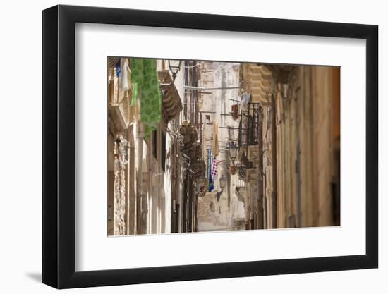 Back Streets, Balconies, Ortigia, Syracuse, Sicily, Italy, Europe-John Miller-Framed Photographic Print