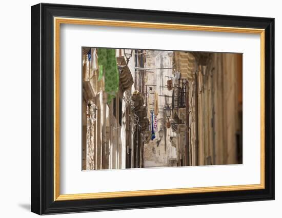 Back Streets, Balconies, Ortigia, Syracuse, Sicily, Italy, Europe-John Miller-Framed Photographic Print