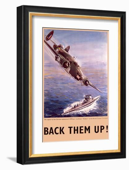 Back Them Up! Capture of a Submarine by a Lockheed Hudson-null-Framed Art Print