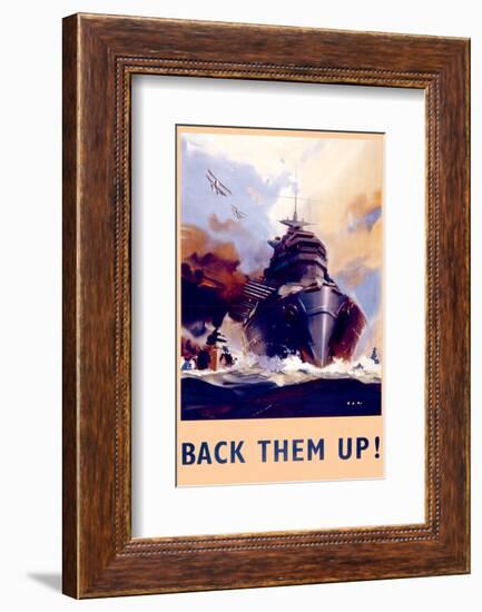 Back Them Up! Floatplanes and Warships-null-Framed Art Print