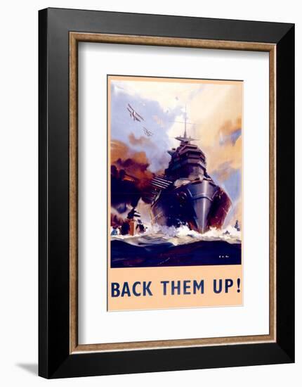 Back Them Up! Floatplanes and Warships-null-Framed Art Print