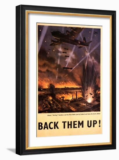 'Back Them Up' Poster, c.1942-English School-Framed Giclee Print