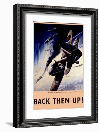 Back Them Up! RAF Hurricanes Working with Russian Air Force-null-Framed Art Print