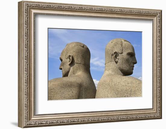 Back to Back, Detail of a Sculptural Group on the Monolith Plateau by Gustav Vigeland, Frogner Park-Eleanor Scriven-Framed Photographic Print