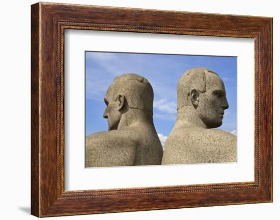 Back to Back, Detail of a Sculptural Group on the Monolith Plateau by Gustav Vigeland, Frogner Park-Eleanor Scriven-Framed Photographic Print