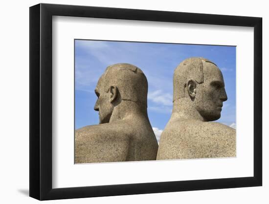 Back to Back, Detail of a Sculptural Group on the Monolith Plateau by Gustav Vigeland, Frogner Park-Eleanor Scriven-Framed Photographic Print