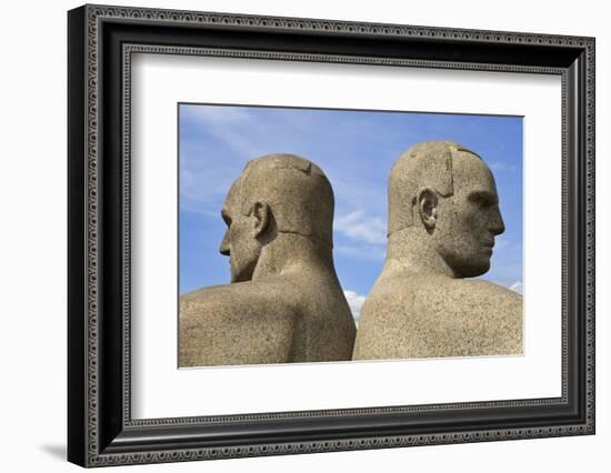 Back to Back, Detail of a Sculptural Group on the Monolith Plateau by Gustav Vigeland, Frogner Park-Eleanor Scriven-Framed Photographic Print