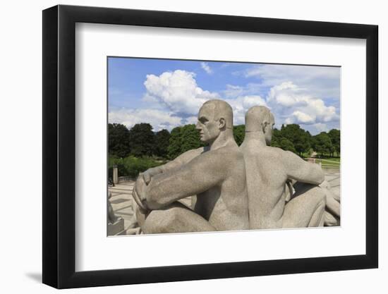 Back to Back, Detail of a Sculptural Group on the Monolith Plateau by Gustav Vigeland, Frogner Park-Eleanor Scriven-Framed Photographic Print