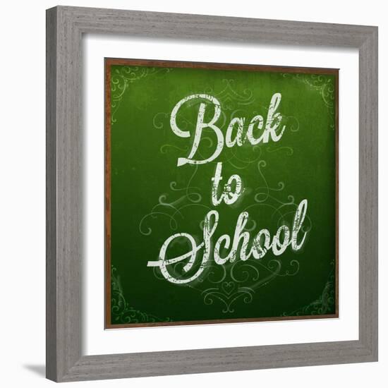 Back to School, Chalk Blackboard-Ozerina Anna-Framed Premium Giclee Print