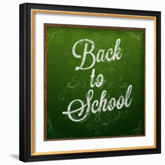 Back to School, Chalk Blackboard-Ozerina Anna-Framed Premium Giclee Print