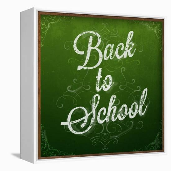 Back to School, Chalk Blackboard-Ozerina Anna-Framed Stretched Canvas