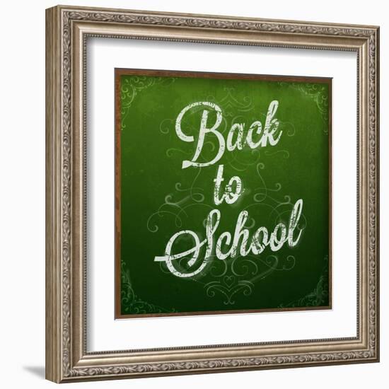 Back to School, Chalk Blackboard-Ozerina Anna-Framed Art Print