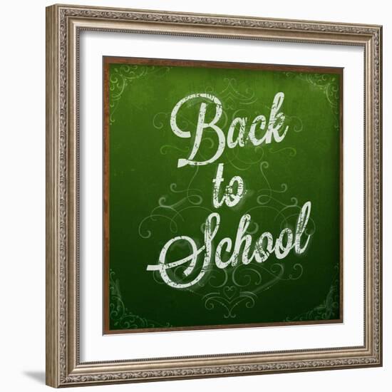 Back to School, Chalk Blackboard-Ozerina Anna-Framed Art Print