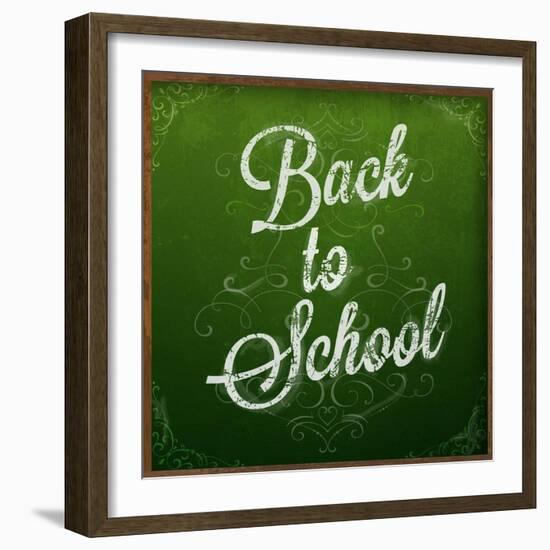 Back to School, Chalk Blackboard-Ozerina Anna-Framed Art Print