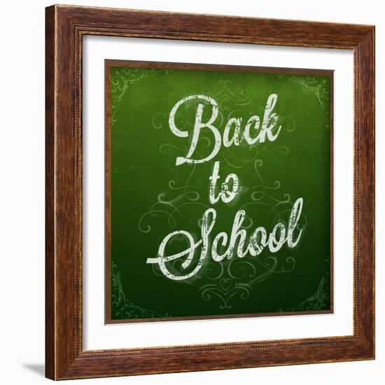 Back to School, Chalk Blackboard-Ozerina Anna-Framed Art Print