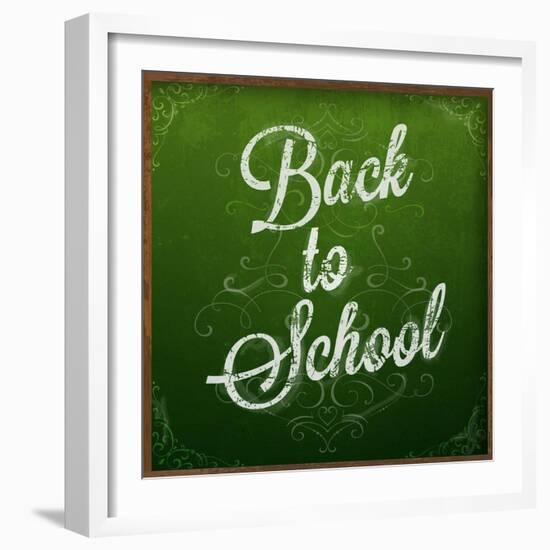 Back to School, Chalk Blackboard-Ozerina Anna-Framed Art Print