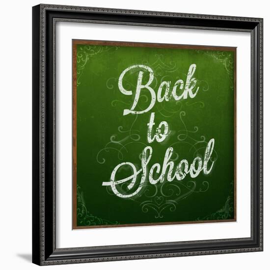 Back to School, Chalk Blackboard-Ozerina Anna-Framed Art Print