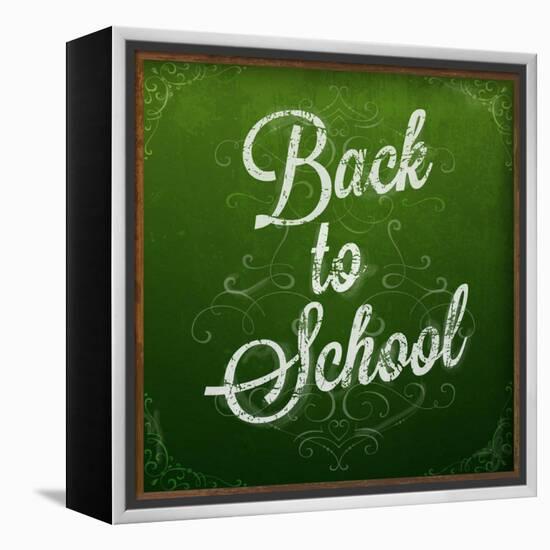 Back to School, Chalk Blackboard-Ozerina Anna-Framed Stretched Canvas