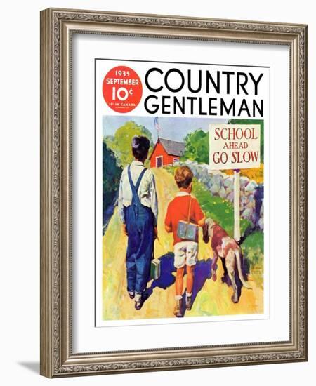 "Back to School," Country Gentleman Cover, September 1, 1935-William Meade Prince-Framed Giclee Print