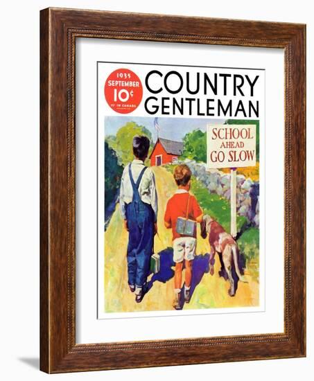 "Back to School," Country Gentleman Cover, September 1, 1935-William Meade Prince-Framed Giclee Print