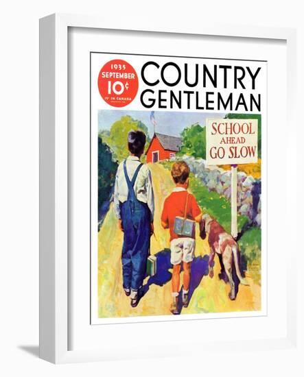 "Back to School," Country Gentleman Cover, September 1, 1935-William Meade Prince-Framed Giclee Print