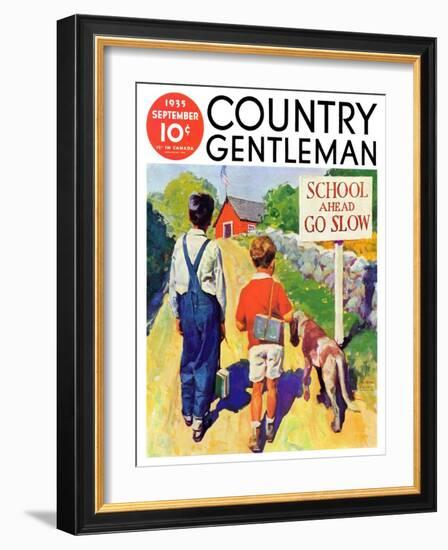 "Back to School," Country Gentleman Cover, September 1, 1935-William Meade Prince-Framed Giclee Print