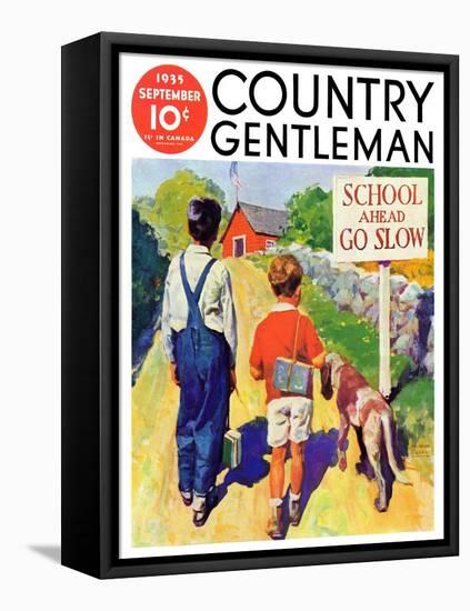 "Back to School," Country Gentleman Cover, September 1, 1935-William Meade Prince-Framed Premier Image Canvas