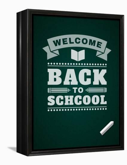 Back to School Message on Blackboard-VikaSuh-Framed Stretched Canvas