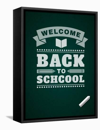 Back to School Message on Blackboard-VikaSuh-Framed Stretched Canvas