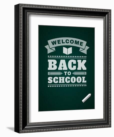 Back to School Message on Blackboard-VikaSuh-Framed Premium Giclee Print