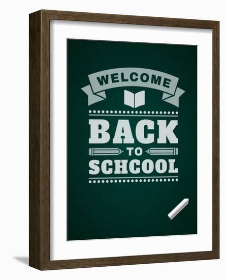 Back to School Message on Blackboard-VikaSuh-Framed Art Print