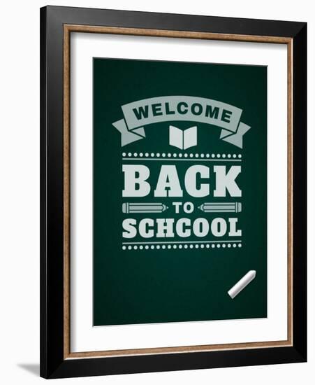 Back to School Message on Blackboard-VikaSuh-Framed Art Print