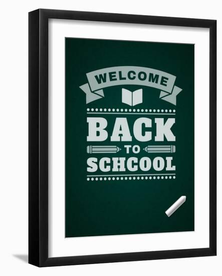 Back to School Message on Blackboard-VikaSuh-Framed Art Print