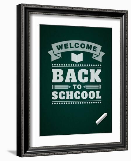 Back to School Message on Blackboard-VikaSuh-Framed Art Print