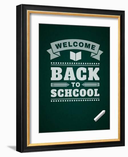 Back to School Message on Blackboard-VikaSuh-Framed Art Print