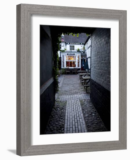 Back Yard of Rose and Crown Pub at Dusk, Gloucester, Gloucestershire, England, United Kingdom-Nick Servian-Framed Photographic Print