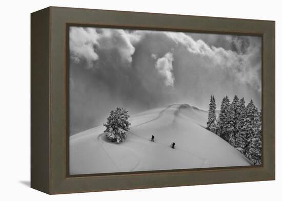 Backcountry Ski Climbers in Fresh Powder, Near Salt Lake City, Utah-Howie Garber-Framed Premier Image Canvas