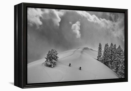 Backcountry Ski Climbers in Fresh Powder, Near Salt Lake City, Utah-Howie Garber-Framed Premier Image Canvas