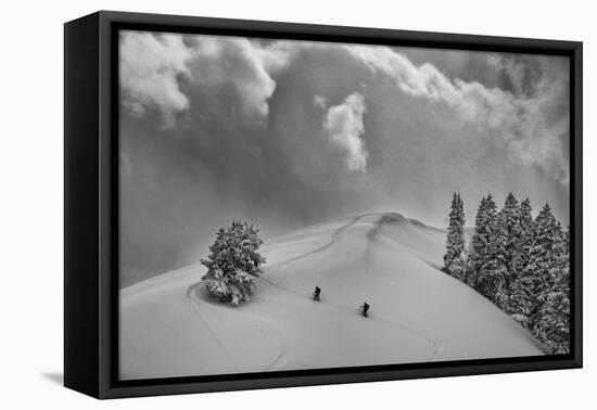 Backcountry Ski Climbers in Fresh Powder, Near Salt Lake City, Utah-Howie Garber-Framed Premier Image Canvas