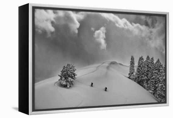 Backcountry Ski Climbers in Fresh Powder, Near Salt Lake City, Utah-Howie Garber-Framed Premier Image Canvas