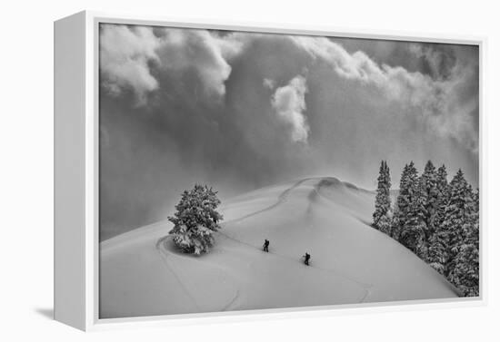 Backcountry Ski Climbers in Fresh Powder, Near Salt Lake City, Utah-Howie Garber-Framed Premier Image Canvas