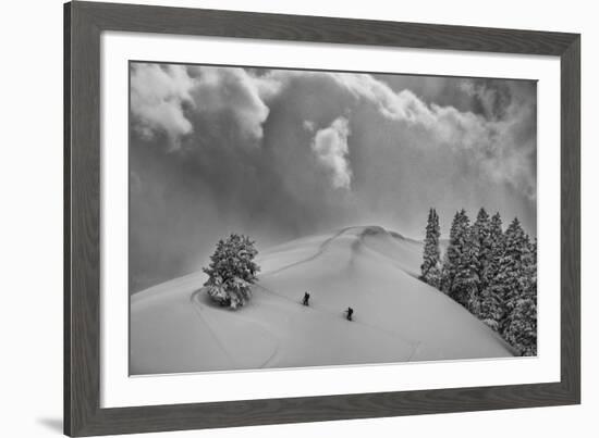 Backcountry Ski Climbers in Fresh Powder, Near Salt Lake City, Utah-Howie Garber-Framed Premium Photographic Print