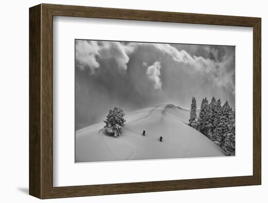 Backcountry Ski Climbers in Fresh Powder, Near Salt Lake City, Utah-Howie Garber-Framed Photographic Print