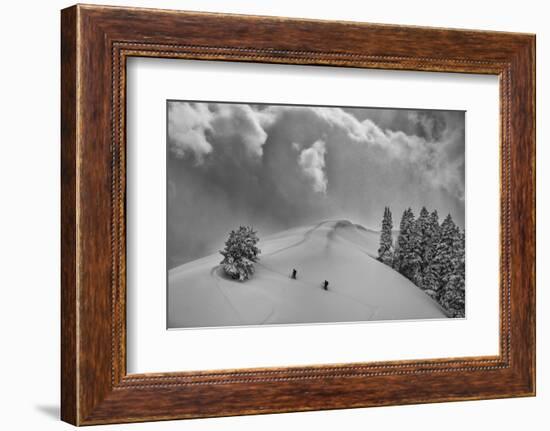 Backcountry Ski Climbers in Fresh Powder, Near Salt Lake City, Utah-Howie Garber-Framed Photographic Print