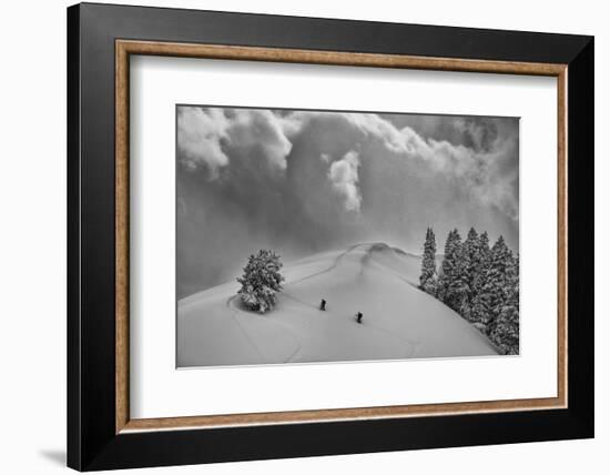 Backcountry Ski Climbers in Fresh Powder, Near Salt Lake City, Utah-Howie Garber-Framed Photographic Print