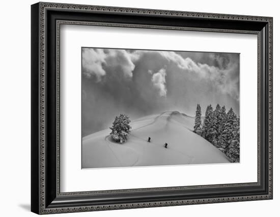 Backcountry Ski Climbers in Fresh Powder, Near Salt Lake City, Utah-Howie Garber-Framed Photographic Print